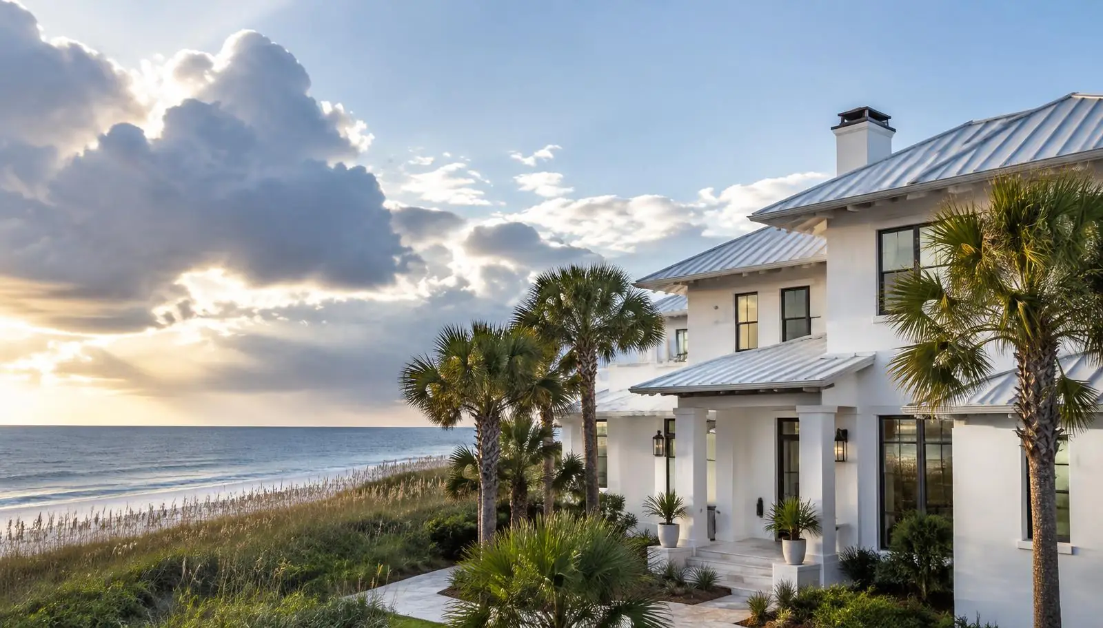 Coastal Florida home roof on the Emerald Coast